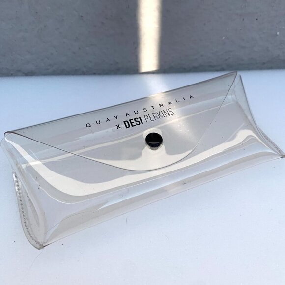 Quay Australia x Desi Perkins Clear Acrylic Soft Sunglasses Eyeglasses Case - Picture 1 of 3